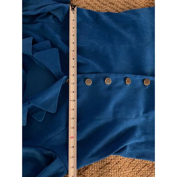 VTG. Leslie Fay Petite Blazer SZ 12P Blue front close - Picture 8 of 10